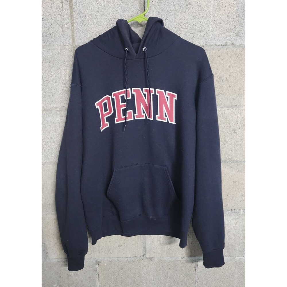 Champion Authentic Activewear Penn Pullover Sweatshirt Hoodie Black Size M